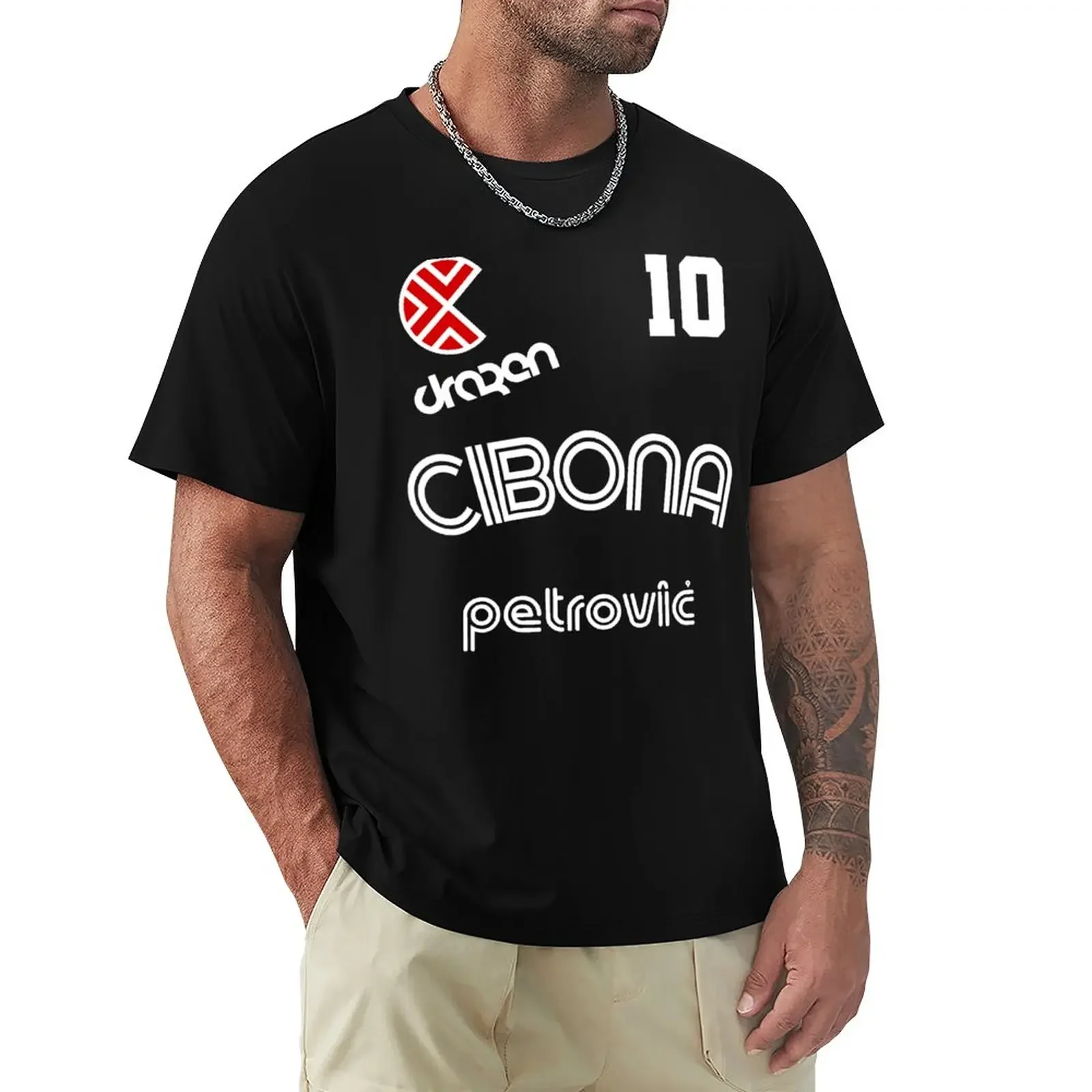 Drazen Petrovic Retro Croatia Basketball Jersey T-Shirt boys whites plus size tops mens white t shirts