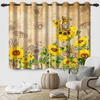 Curtains Spring Sunflowers Sunsets Shine In Bloom Flowers For Bedroom And Living Room Blackout Polyester Curtains Home Decor 2