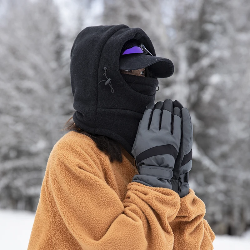 Comxz Trend Winter Five Finger Ski Gloves Waterproof Warm with Unique Section Cutting Minimalist Unisex Outdoor Sports Versatile