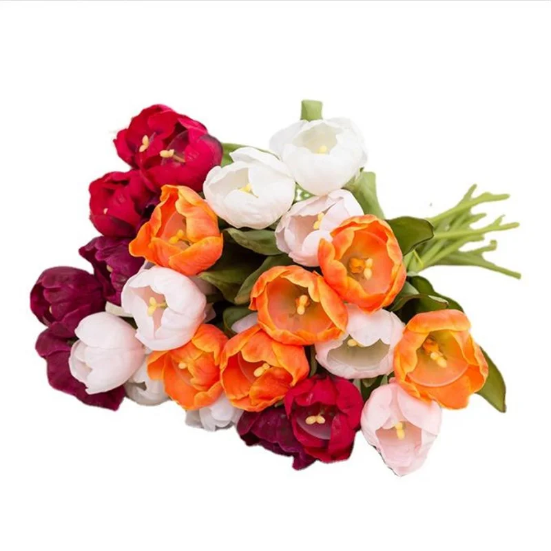 3 шт., искусственные тюльпаны длиной 13 Дюймов, 5 цветов 3 шт., искусственные тюльпаны длиной 13 Дюймов, 5 цветов