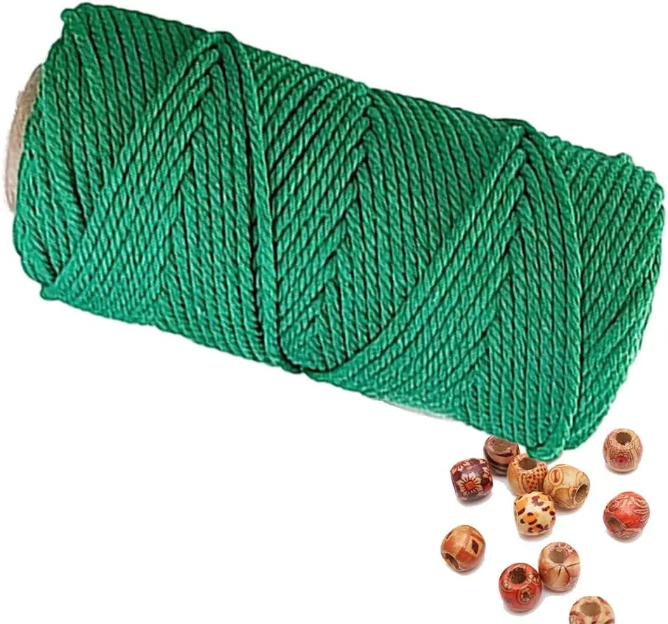 Vibrant Macrame Hand-Knitting Cotton Cord – 100m of 3mm Natural Rope for Colorful Weaving and Wall Hangings