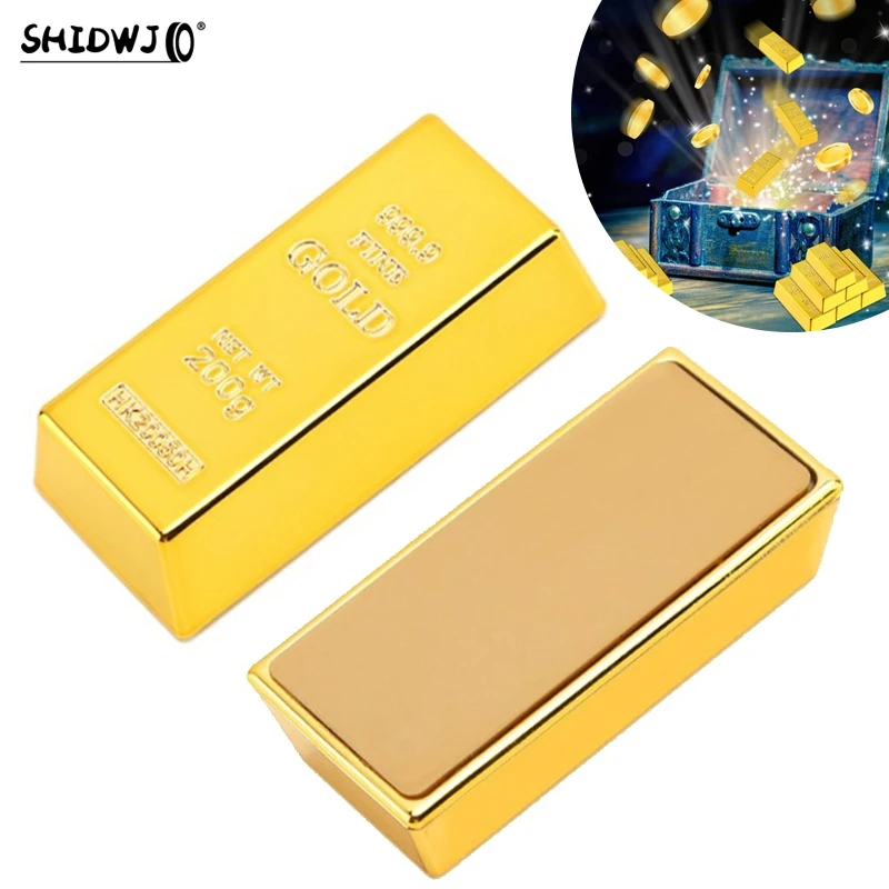 

1 шт. Автомобильные пластиковые поддельные золотые слитки Декор имитация Блестящий Золотой стержень пресс-папье дверь остановка кино реквизит новинка подарок