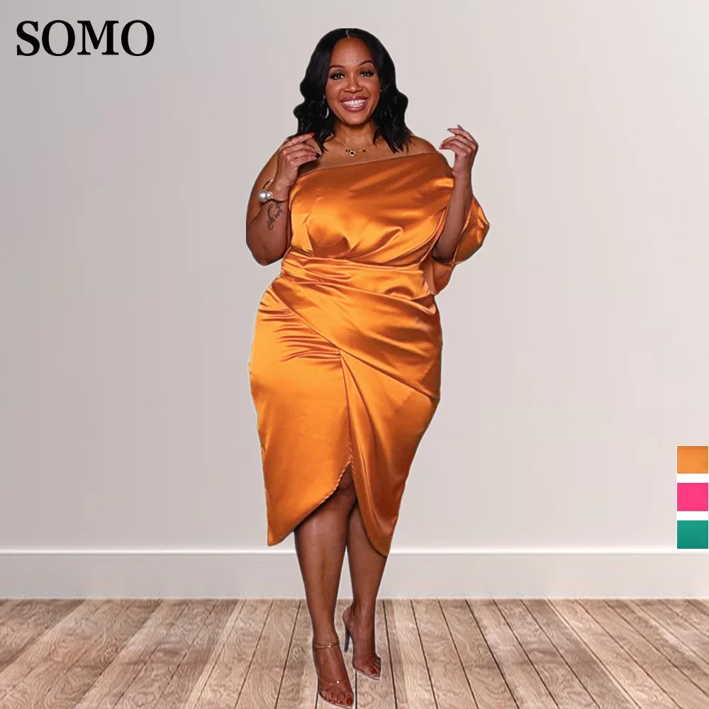 

Плиссированное блестящее платье неправильной формы с одним рукавом, женское длинное платье, одежда для дня рождения, вечерние платья, оптовая продажа, Прямая поставка