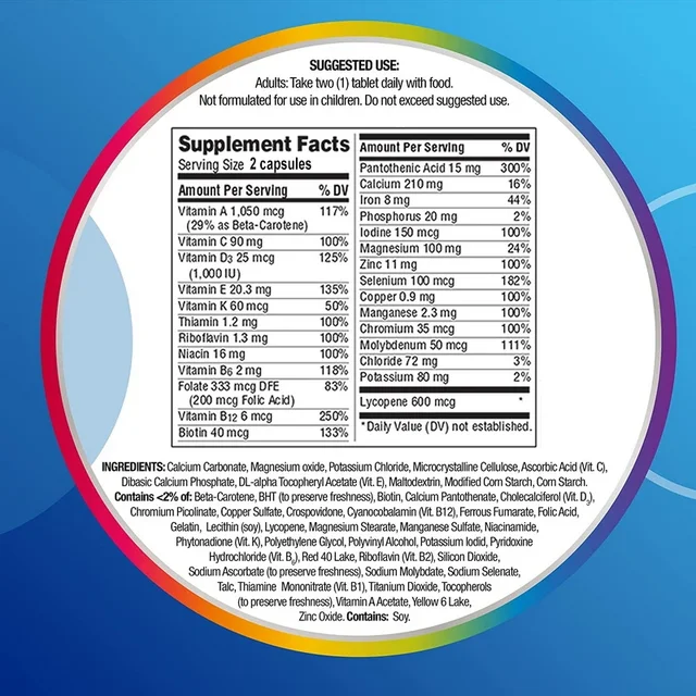 Centrum Men's Multivitamin/Multimineral Supplement with Vitamin D3, B Vitamins & Antioxidants, Gluten-Free, Non-GMO 6