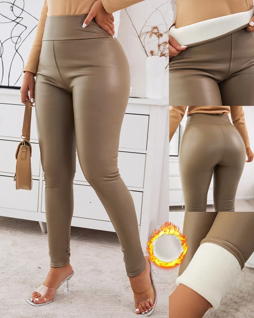 fashion leather look pants women