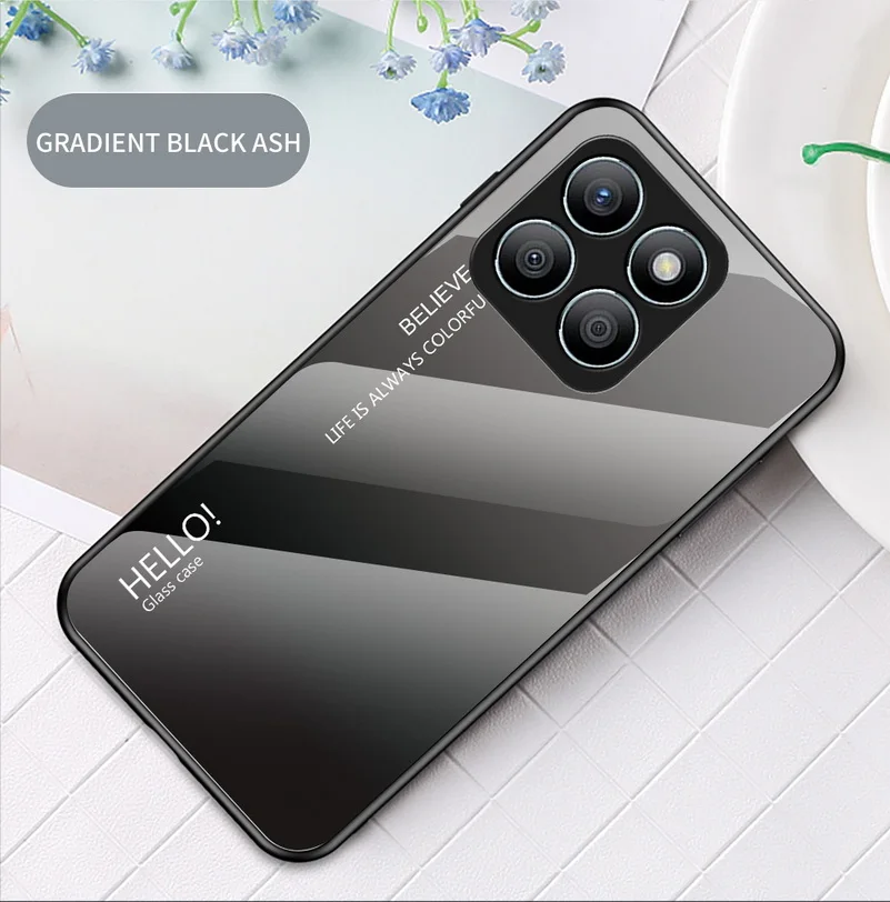 Gradient Tempered Glass Glossy Back Phone Case