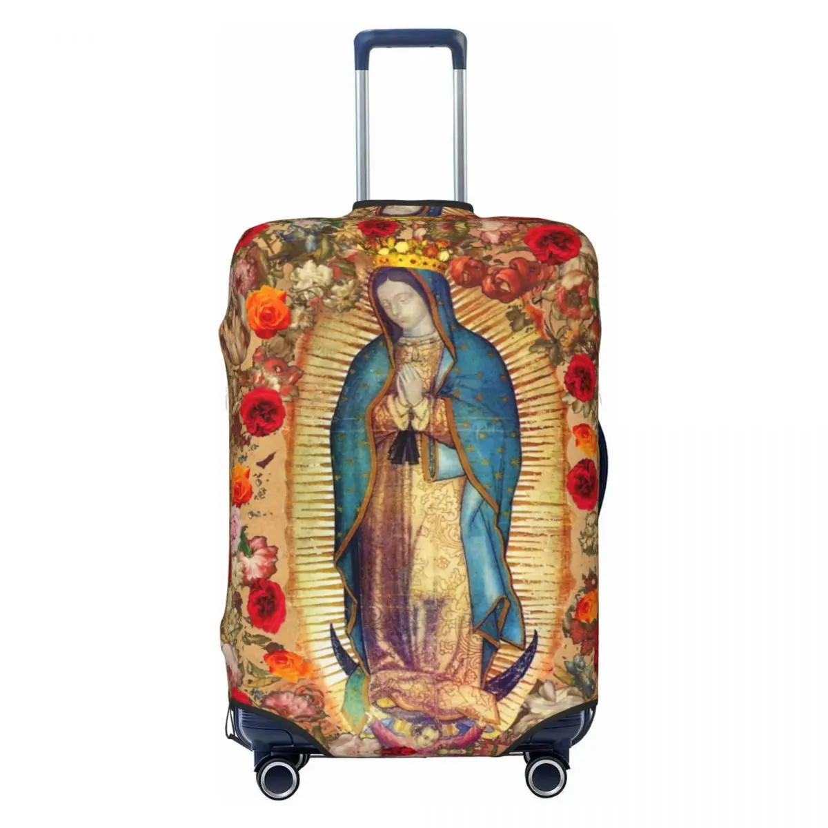 Guadalupe 성모 마리아 여행 수하물 커버, 가톨릭 멕시코 포스터, 여행 가방 커버 보호대, 18-32 인치 맞춤
