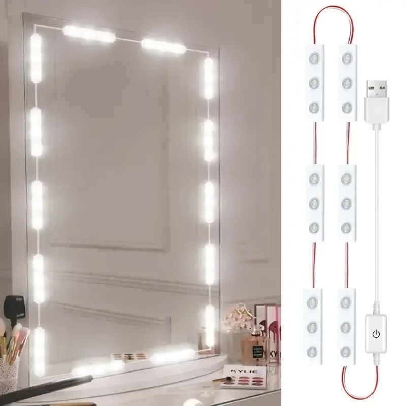 Description Picture 3 of item42 LED 5V USB LED Light Vanity Dimmable Mirror Lamp Touch Switch Dimmable Mirror Lamps For Makeup Table Bedroom Cabinet Lights