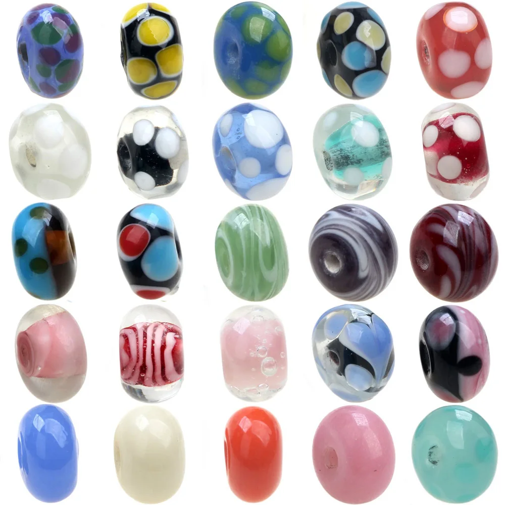 

Cheap！！6PCS/LOT Mixed Style Pure Handmade Lampwork Glass Beads For Crafts Charm Bracelets/Earring/Necklace DIY Jewelry Making