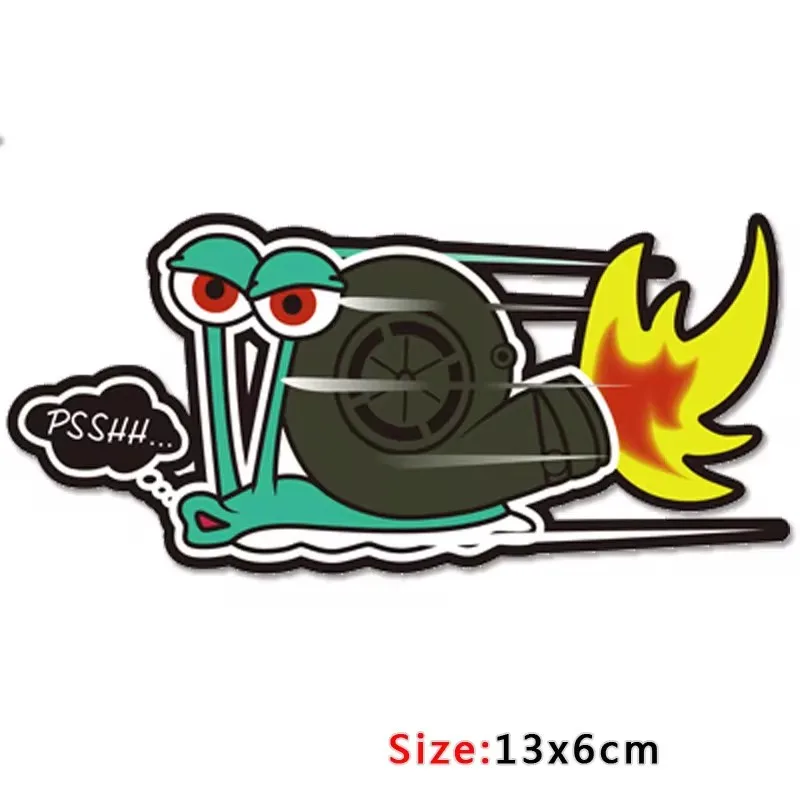 Snail Turbo Stickers Classic Design Funny PSSHH Snail Turbo Stickers Vinyl Motorcross CarDecal Reflec Racing Stickers Decorate for Car Sticker