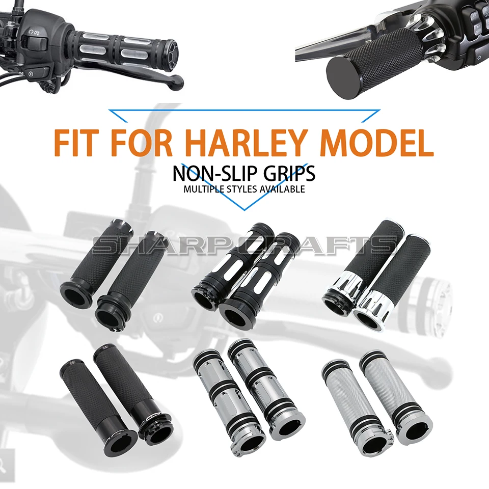 1"cnc Carving Handle Bar Hand Grips For Harley Sportster Xl 883 1200