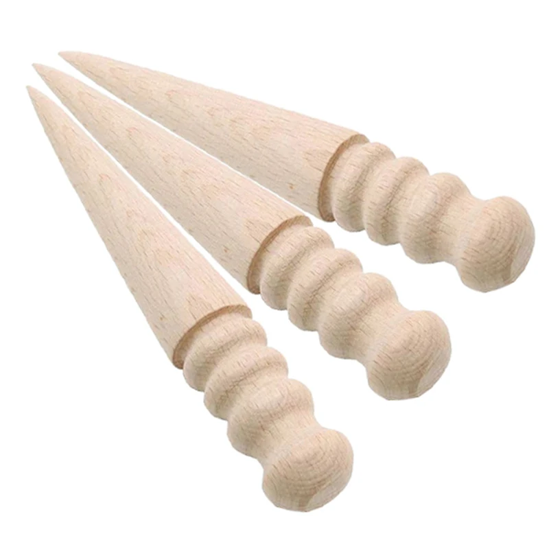 Wood Leather Solid Wood Round Burnishing Edge For Polished Edge Leather Craft Working Tool Craft Kit