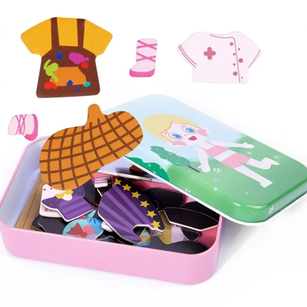 Magnetic Dress Up Puzzle Costume Baby Jigsaw Puzzle 3D Dressing Clothes Toys for Toddlers Magnet Travel Toys