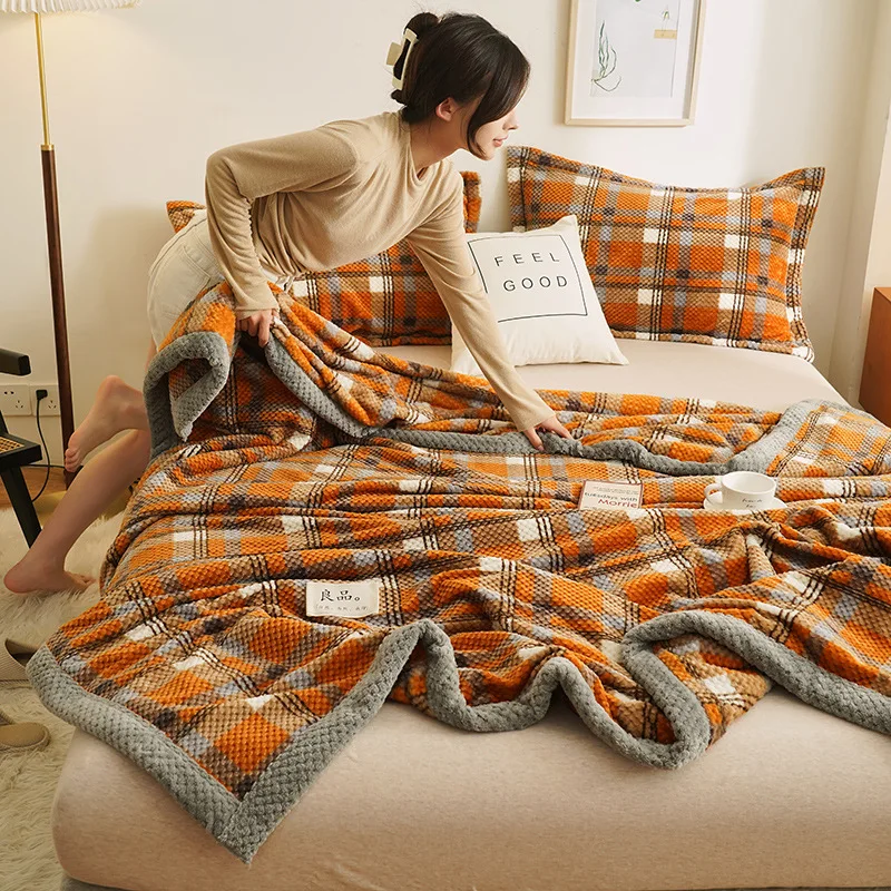 Yarn Chunky Bed Throw ATMOSURELY Ultra Soft Burnt Orange Chunky