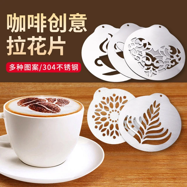 16pcs Coffee Stencil Cafe Barista Tools Latte Art Maker Cappuccino  Accessories