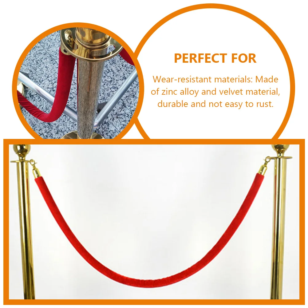 Stanchion Rope Crowd Control Rope Queue Barrier Cordon Lanyard Guard Bar Lanyard Small Metal Decorative Reusable
