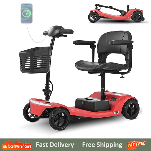 Scooter de voyage de luxe pliable à 4 roues SWEETRICH S2, moteur 250W, scooter de mobilité portable pour personnes âgées et handicapées 1