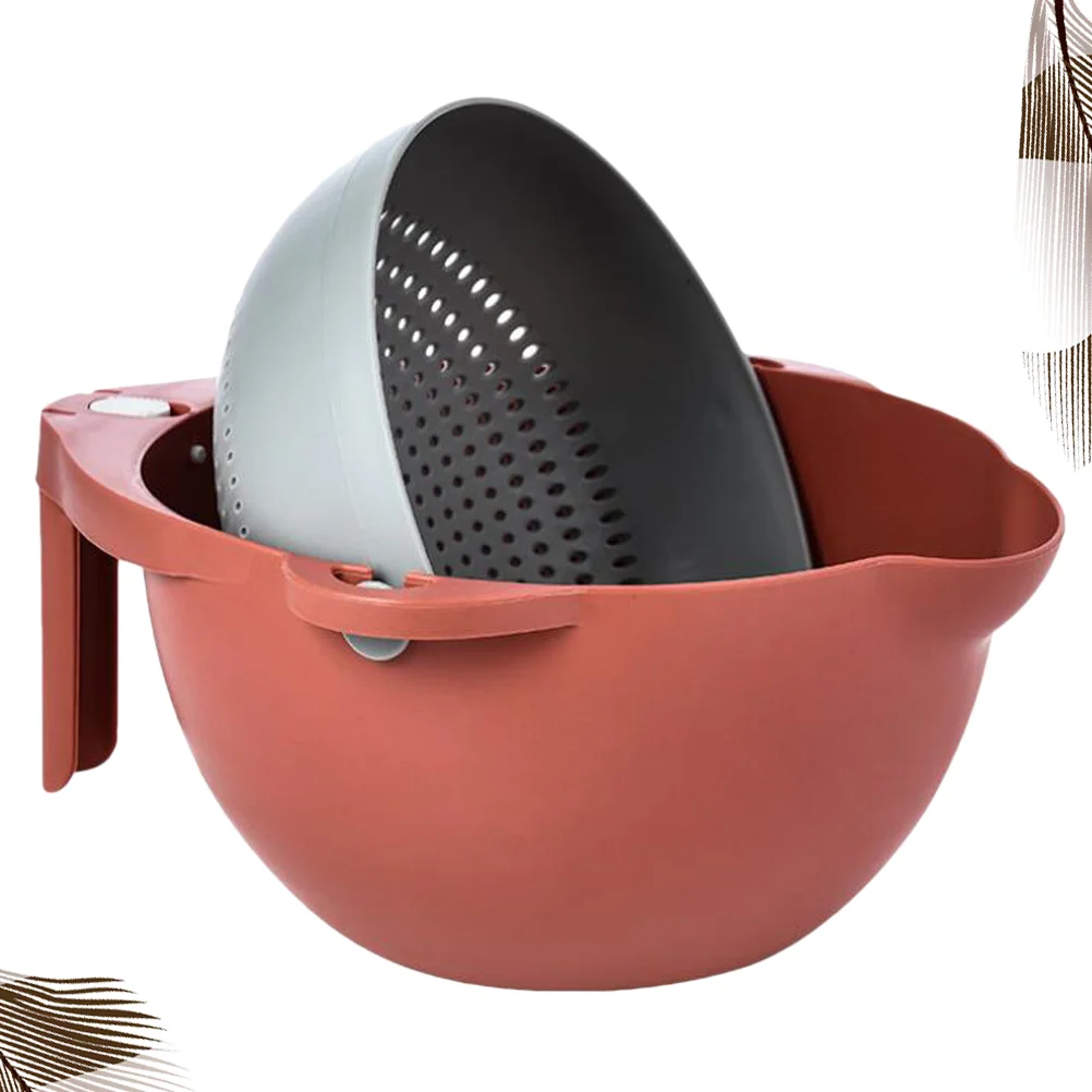

Drain Basket Strainer Food Containers Vegetable Storage Two-color Kitchen Fruits