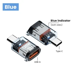 High - Speed USB 3.2 to Type C Fast Charging Converter Adapter, 120W USB - C to USB - A OTG Adapter - USB Type - C (Blue C Male to U)