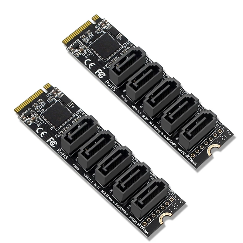 

2 шт., адаптер для жесткого диска M.2 SATA 6 ГБ M2 PCIE на SATA 3,0