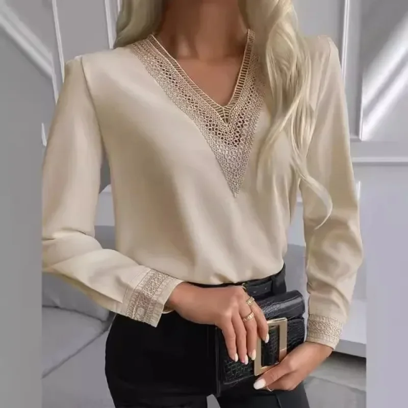레이스 레이스 레이스 긴팔 셔츠, 고상한 기질 쇼케이스, 여성스러운 매력과 독특한 맛, 신제품