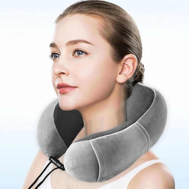 Almohada de viaje suave en forma de U, cojín Cervical de espuma  viscoelástica para el cuello y el avión - AliExpress