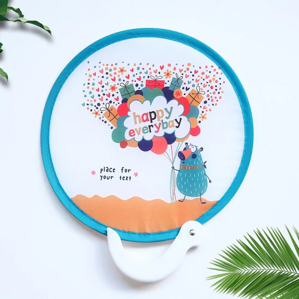 Fan Chic Dance Performance Folding Pocket Fan Round Smooth Edges Summer Unisex