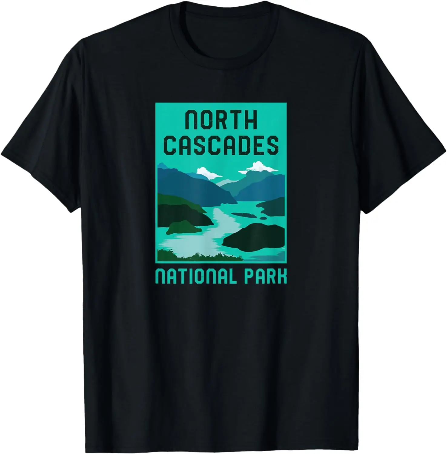 

North Cascades National Park Washington Minimalist Retro T-Shirt