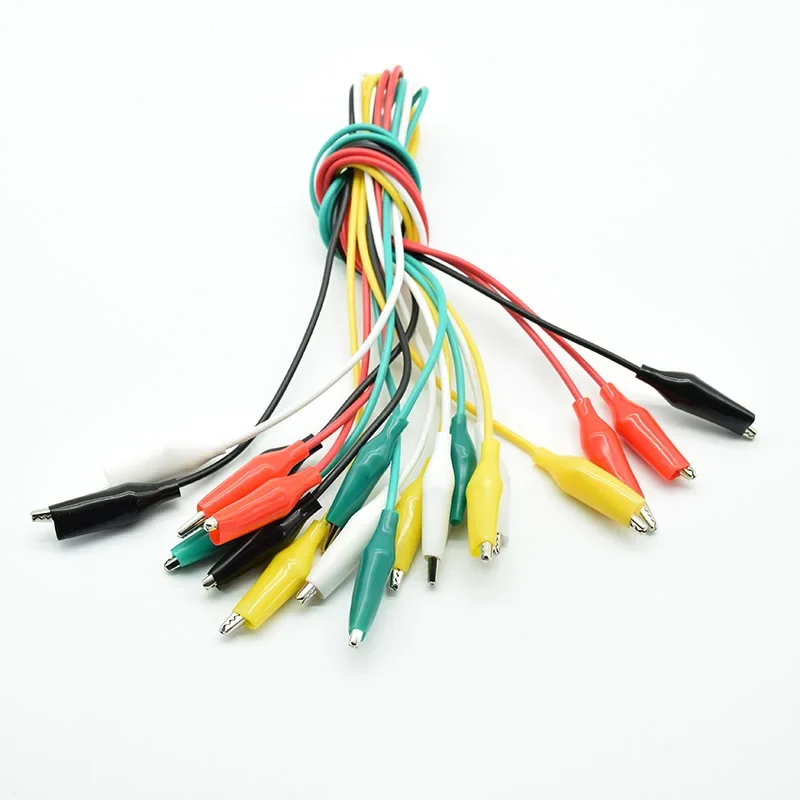 Alligator Clips Test Clip Test Hooks Clips 20pcs/10pair Brand Double-ended Cable Test Clamp Connector Wire Testing alligator clips test clip test hooks clips