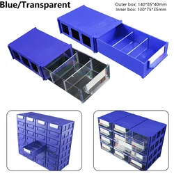 Stackable Boxes Dustproof Hardware Parts Tools Storage Container Case Holder Fishing Tackle Tools Durable Stackable Thicken Boxs