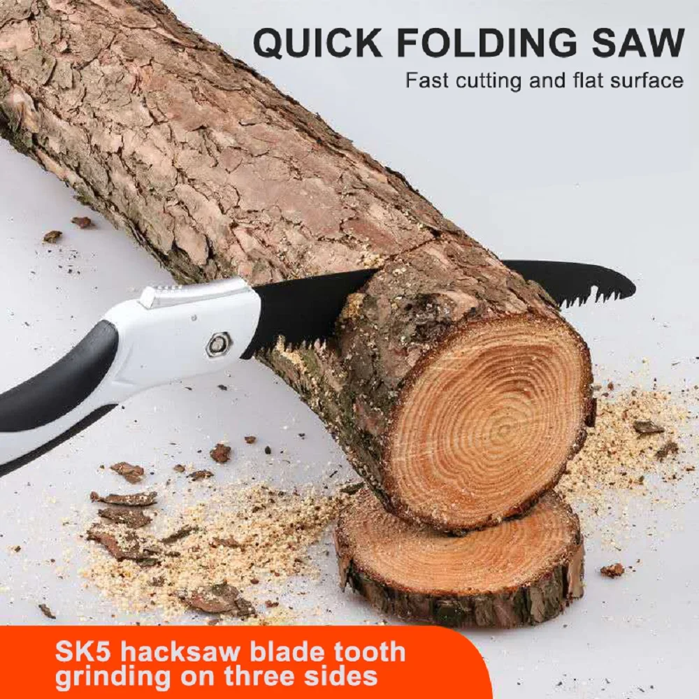 SK5 1Pcs Portable Folding Hand Saw,Sk5 Alloy Hacksaw Blade,PTFE Coating,Portable Closes Camping Multitool Saws 6