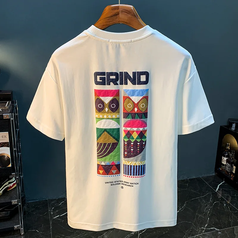 

Men loose printing short sleeve T-shirt summer thin trendy half sleeve Breathable High-end casual all-match Street MEN'S CLOTHES