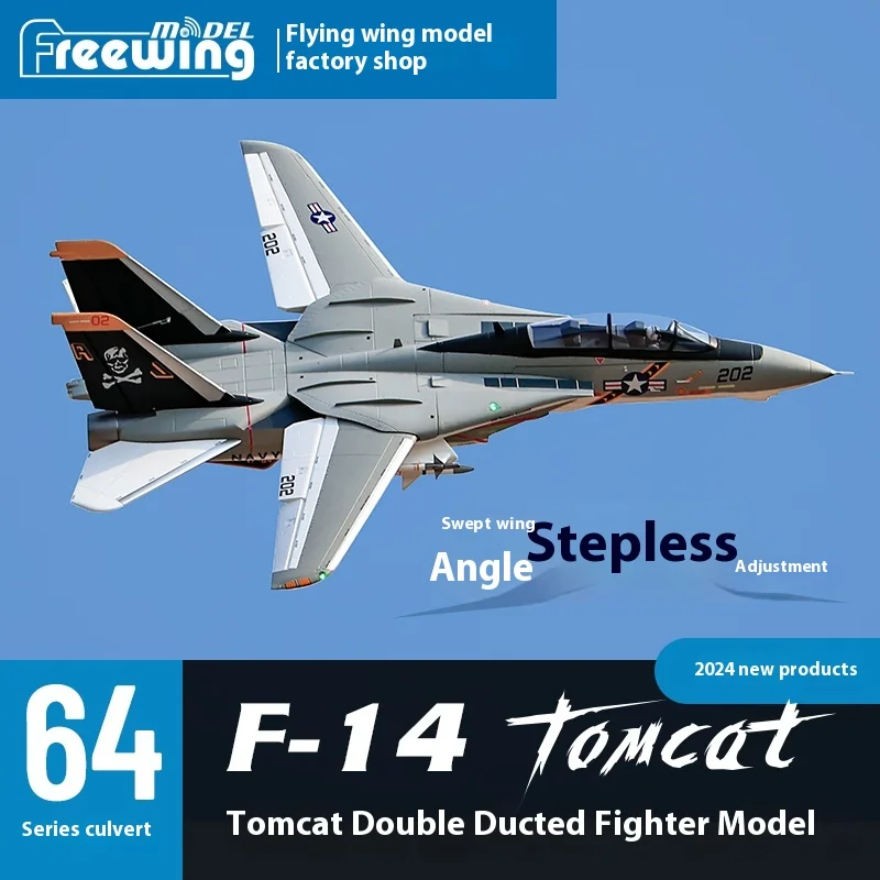 Freewing Flying Wing Model Double 64mm F-14 US Navy "Tomcat" Channel Fighter Model Aircraft Easy Assembly Adult Toy Gift 5