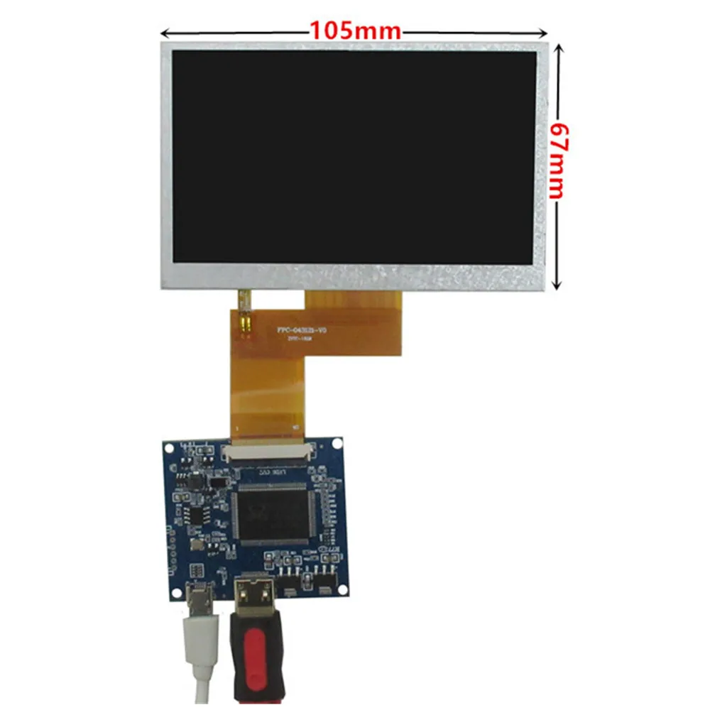 4.3 인치 용량 성 터치 스크린 LCD 디스플레이 480x272 HDMI 드라이버 보드 라즈베리 파이 4B PC 용 DIY 키트 Windows 휴대용 모니터