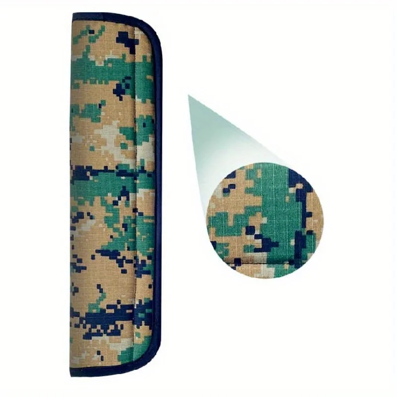 1PC Soft Velvet Camo Seat Belt Covers with Forest Design, Perfect Car Accessory for Adults, Youth, and Kids
