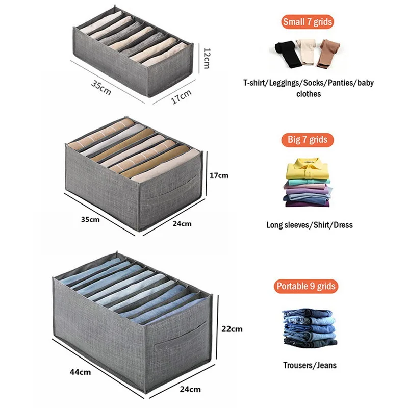 Clothes Organizer Folded Pants Closet Storage Box Adjustable Drawer Separator Underwear Bra Organizer Wardrobe