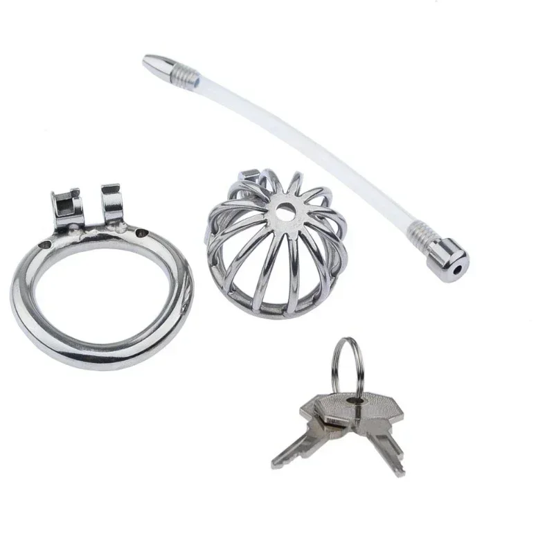 Metal Chastity Cage Male 2 Type Cock Cage Penis Ring Masturbation SM Gay Chastity Devices Adult Sex Toys For Men
