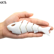 

CCLTBA 10PCS 20PCS Shark Lure Swimbait Fabric Connection Body Sinking Jointed Hard Bait 13.5CM 35.4G Fishing Unpainted Blanks