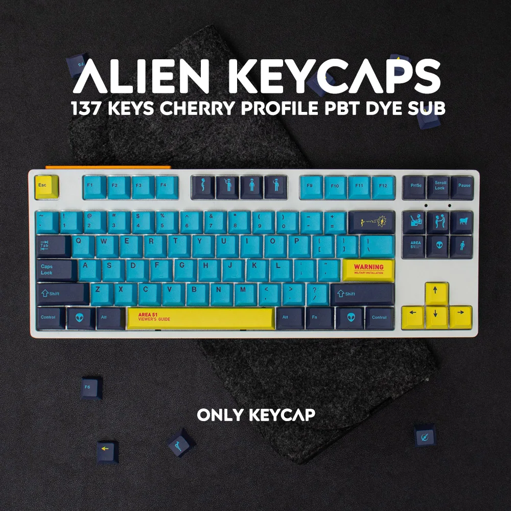 Gmk-alien Pessoal Grande Grupo Cherry Perfil Pbt Keycap Dye-sub Inglês Personalizado Personalidade Keycaps para Teclado Mecânico 64 64