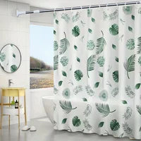 Shower Curtain, 180*180cm/70.8*70.8inch PEVA / polyester Bathroom Non Perforated Partition Door Curtain, Shower Hanging Curtain