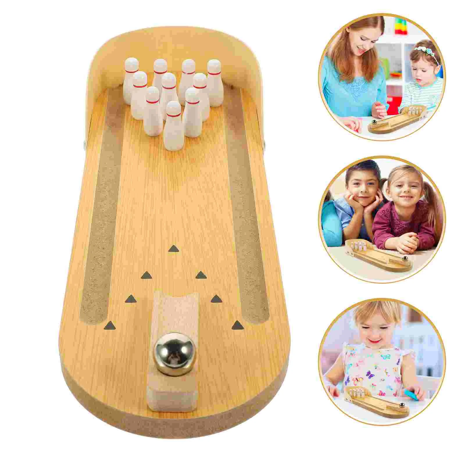 Bowling Accessories Anti-Alzheimer's Live Desktop Mini Bowling Elderly Game Toy Interactive Wooden Alzheimers Toys for Adults Abs Activities