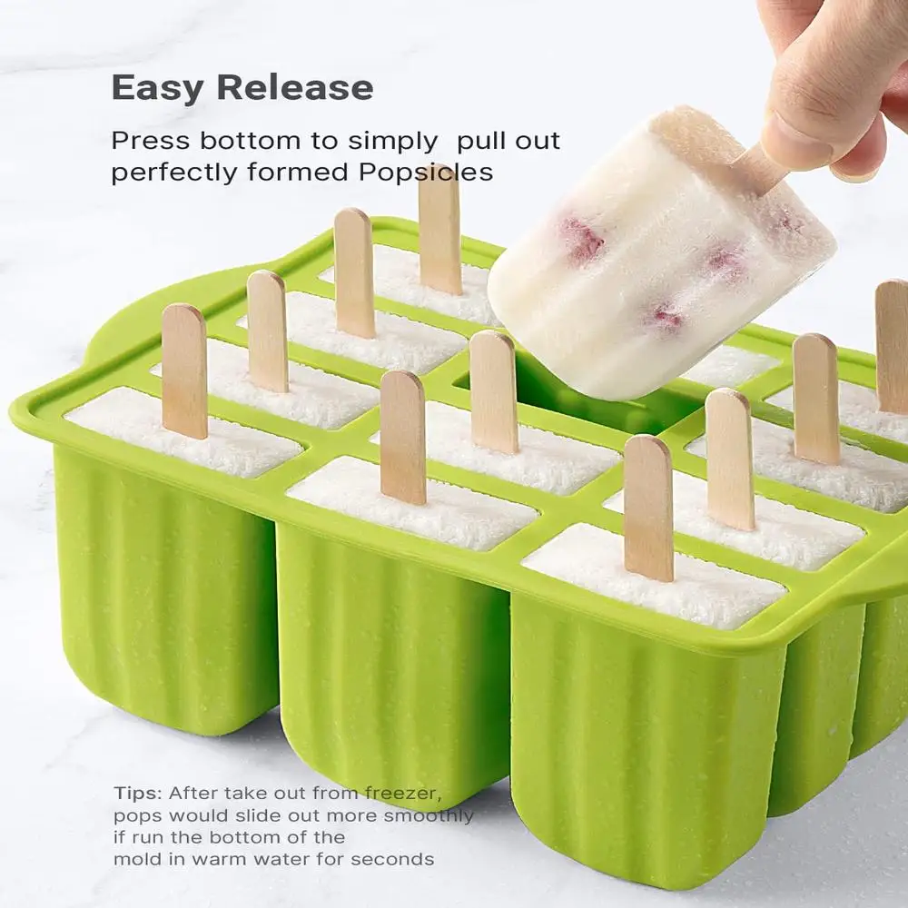 Ice Cube Tray with Lid,ice Cube molds,Popsicle Molds,Home Popsicle Moulds |  DIY Popsicles Mold Sets 8 Cavity Pop Makers with Ice Cube Tray | DIY
