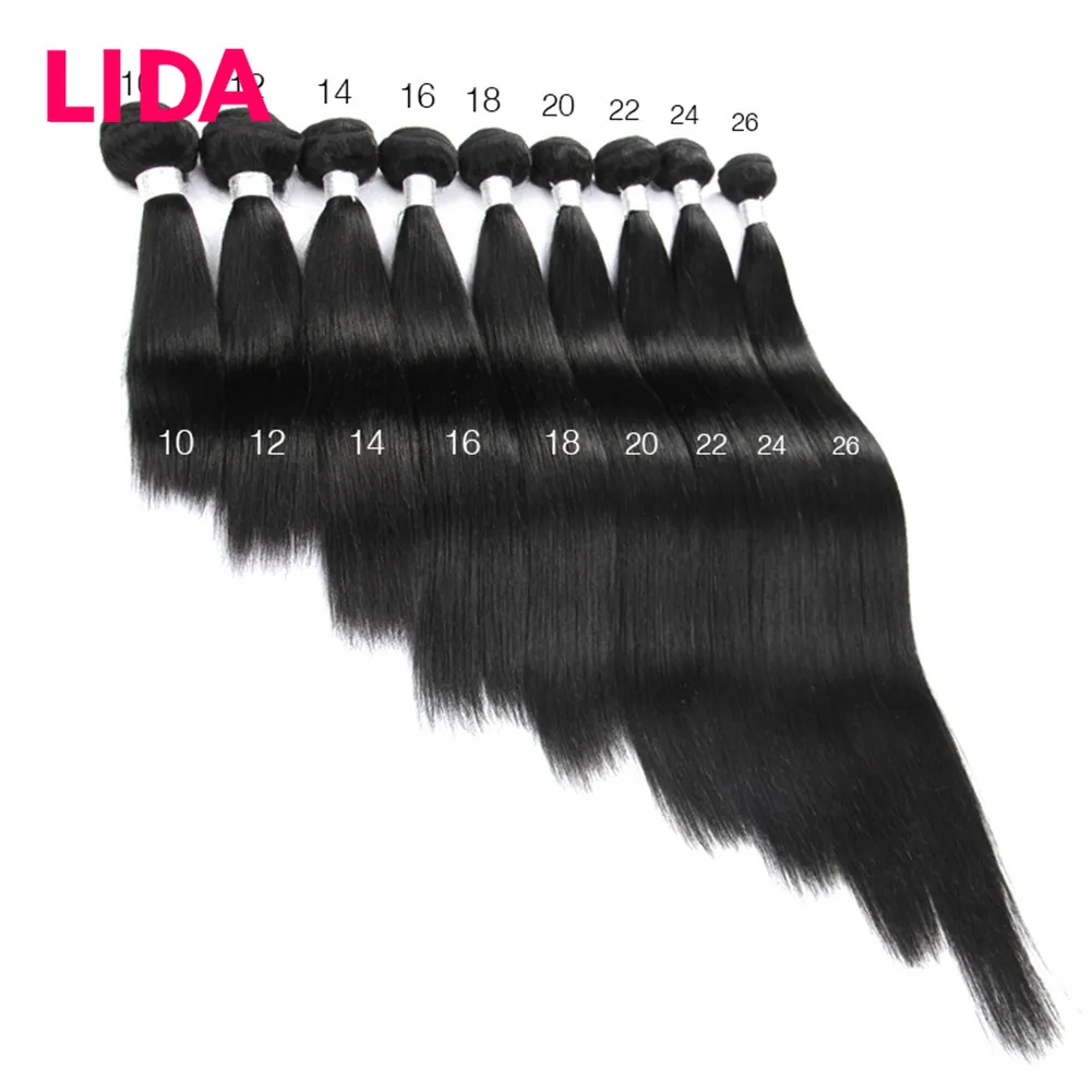 Human Hair Bundles Black Color Straight Human Hair Non-Remy Chinese Double Weft Weaving One Bundle Deal