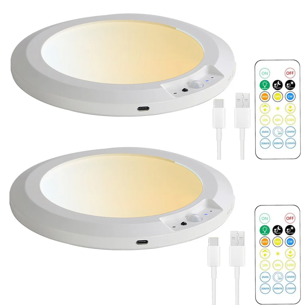 Rechargeable Wireless LED Ceiling Light with Motion Sensor and Remote Control
