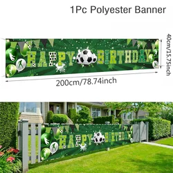 Soccer-Themed Birthday Party Backdrop and Photo Booth Props (40x200cm)