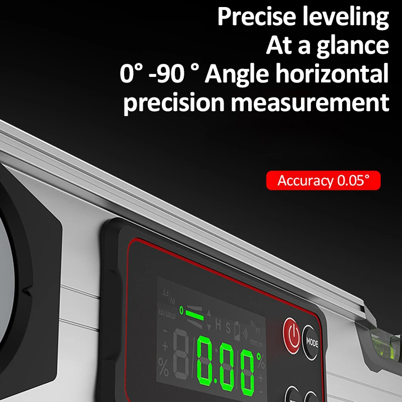 20/30/40/50cm Electronic Digital Display Level Rule Magnetic Angle Meter Aluminum Alloy Level Protractor Inclinometer 360 Degree 4