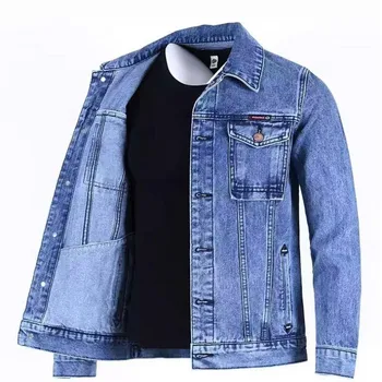 UNITIM Spring American Heavy Denim Men Workwear Coat Male Retro Streetwear Jeans Jackets Outdoor Classic Men Button Cow Boy Coat 1