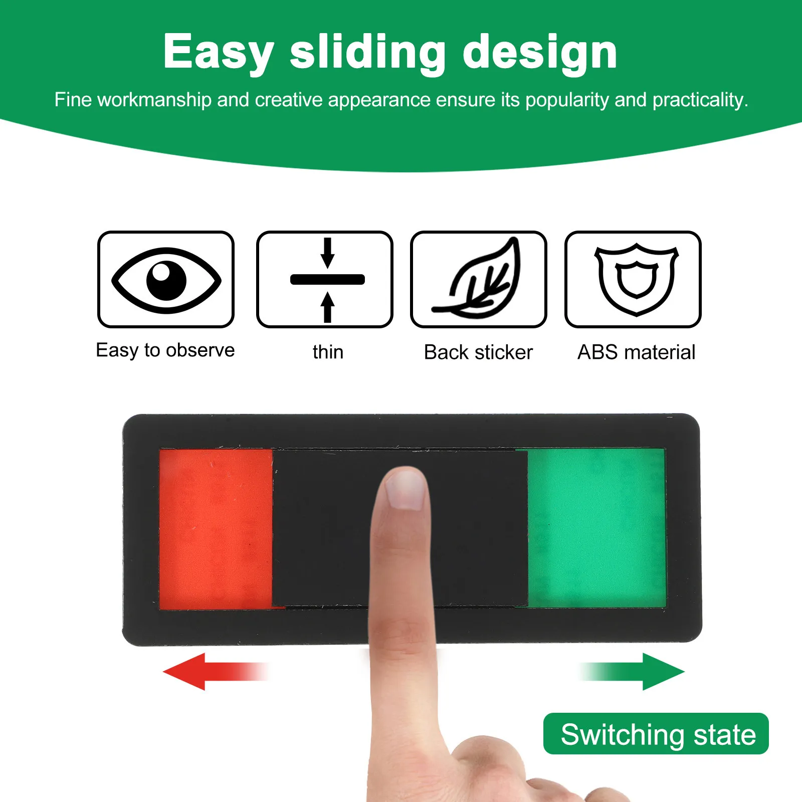 슬라이더 도어 프라이버시 표시판 사무실, 화장실, 회의실용 자석식 개폐 표시기 견고한 ABS 소재