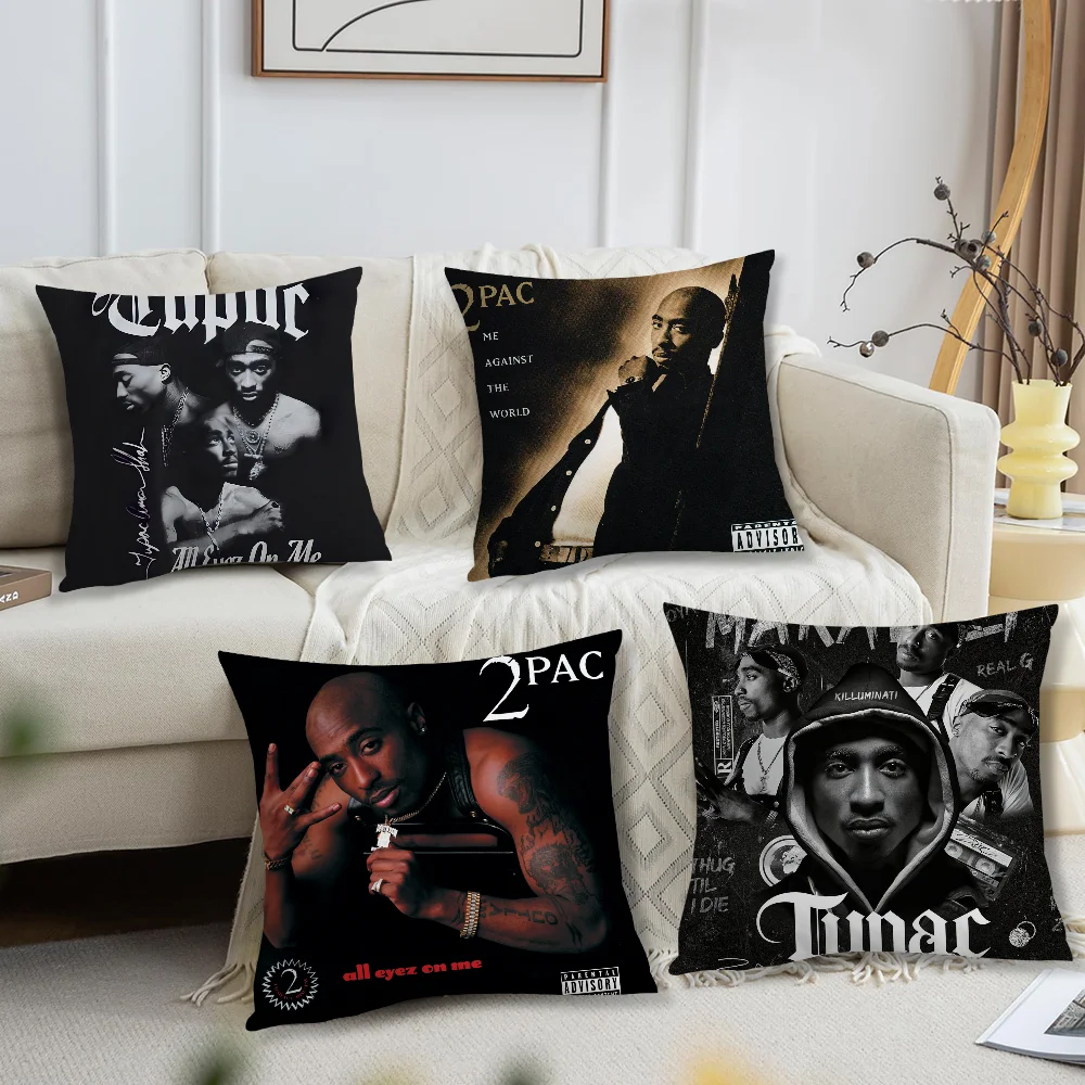 T-Tupac S-Shakur All Eyez on Me 베개 케이스, 거실 소파 쿠션 커버, 홈 침실 룸 장식에 적합, 2 팩