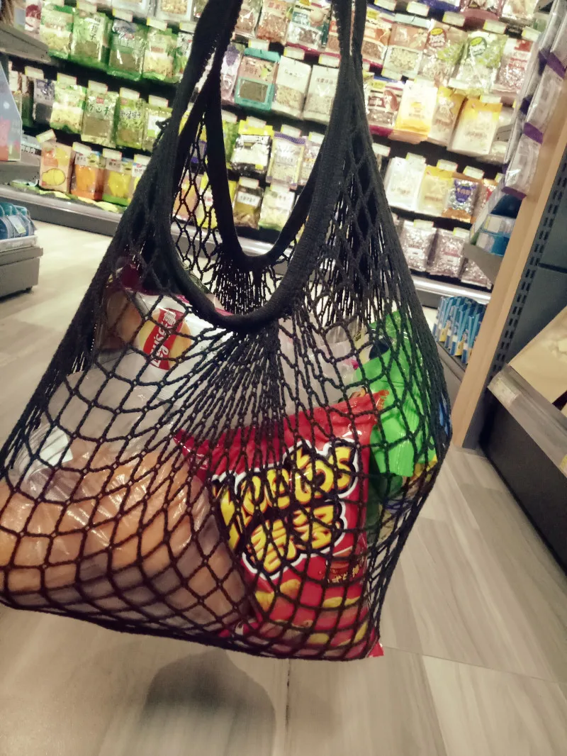 Eco-Friendly Reusable Cotton Mesh Shopping Tote Bag